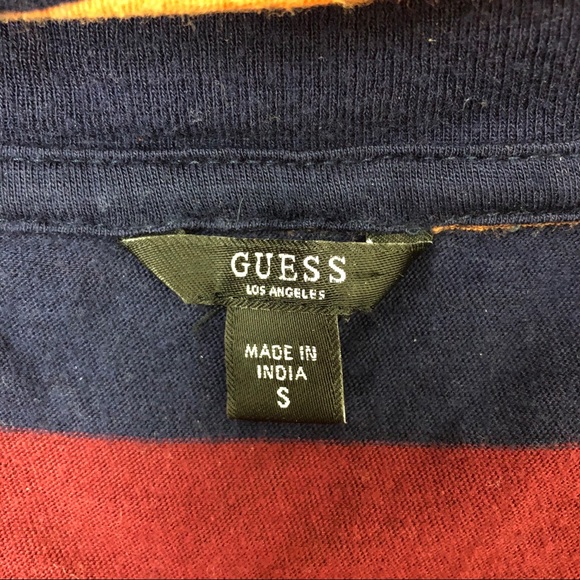 Guess Striped Long Sleeve Crop Top - Picture 4 of 4